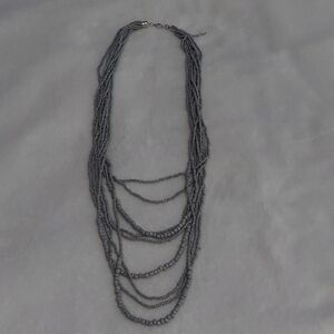 4/$12 Elegant Multi-Strand Necklace in Gray